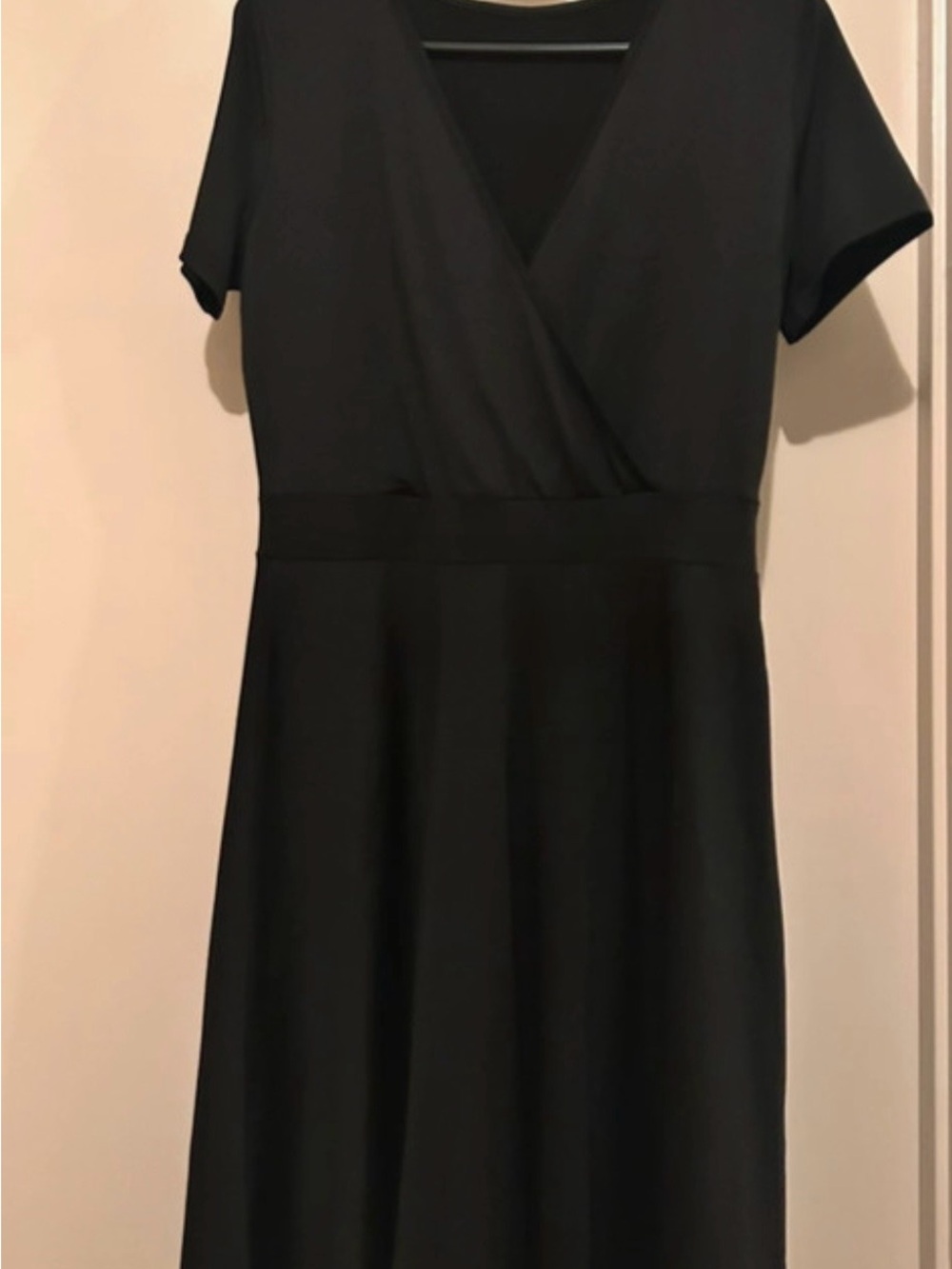 Classic Black Women's Wrap-Style Dress